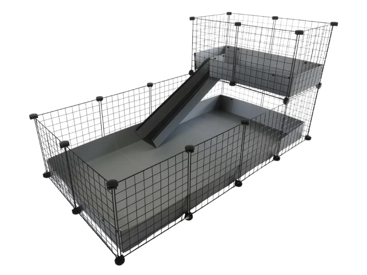 Billede 1 - Gnaverbure – C&C modulbur 4x2 med loft 2x1 og grå rampe