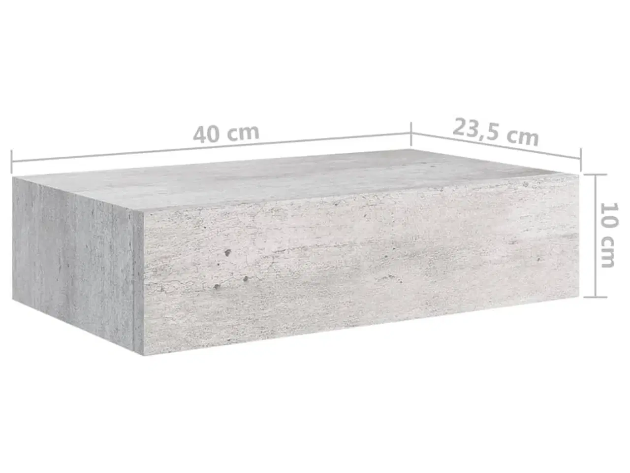 Billede 10 - Hylder med skuffe 2 stk. 40x23,5x10 cm MDF betongrå