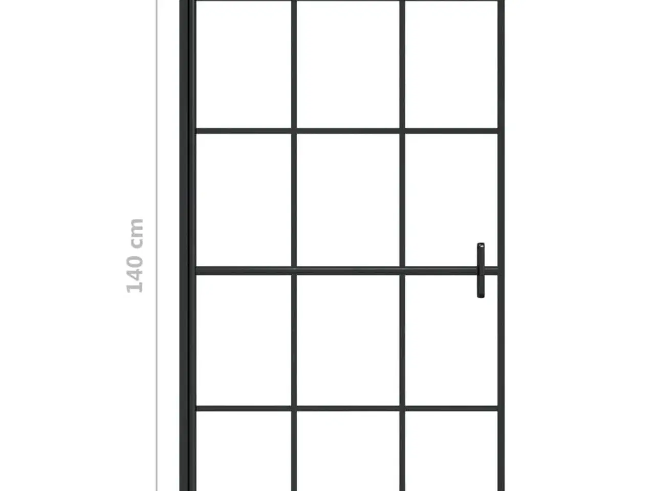 Billede 5 - Bruseafskærmning 80x140 cm sikkerhedsglas sort