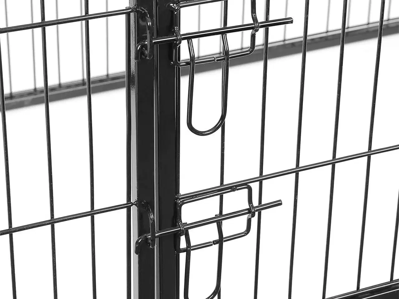 Billede 4 - Hvalpe løbegård i metal – sort, 122 × 80 × 70 cm (PPK04BK)