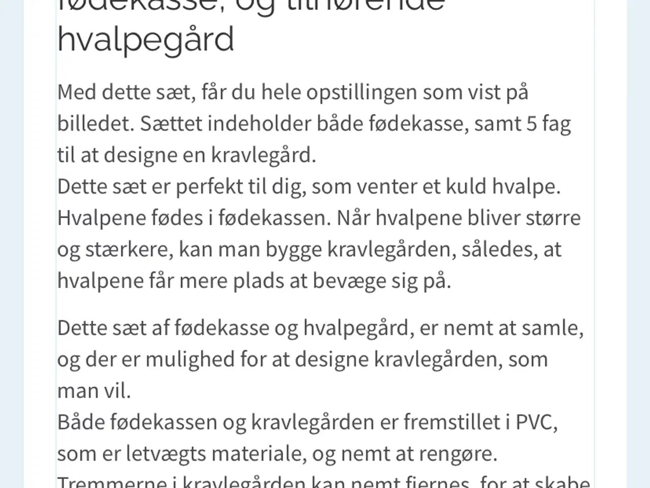 Billede 2 - Fødekasse med løbegård