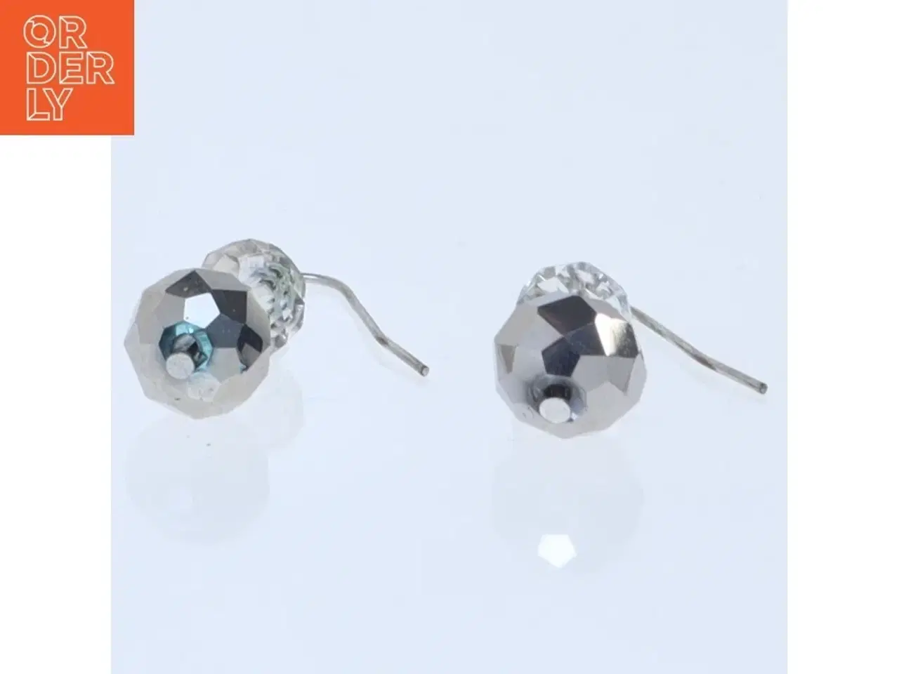 Billede 2 - Sølvøreringe med krystaller (str. 25 mm)