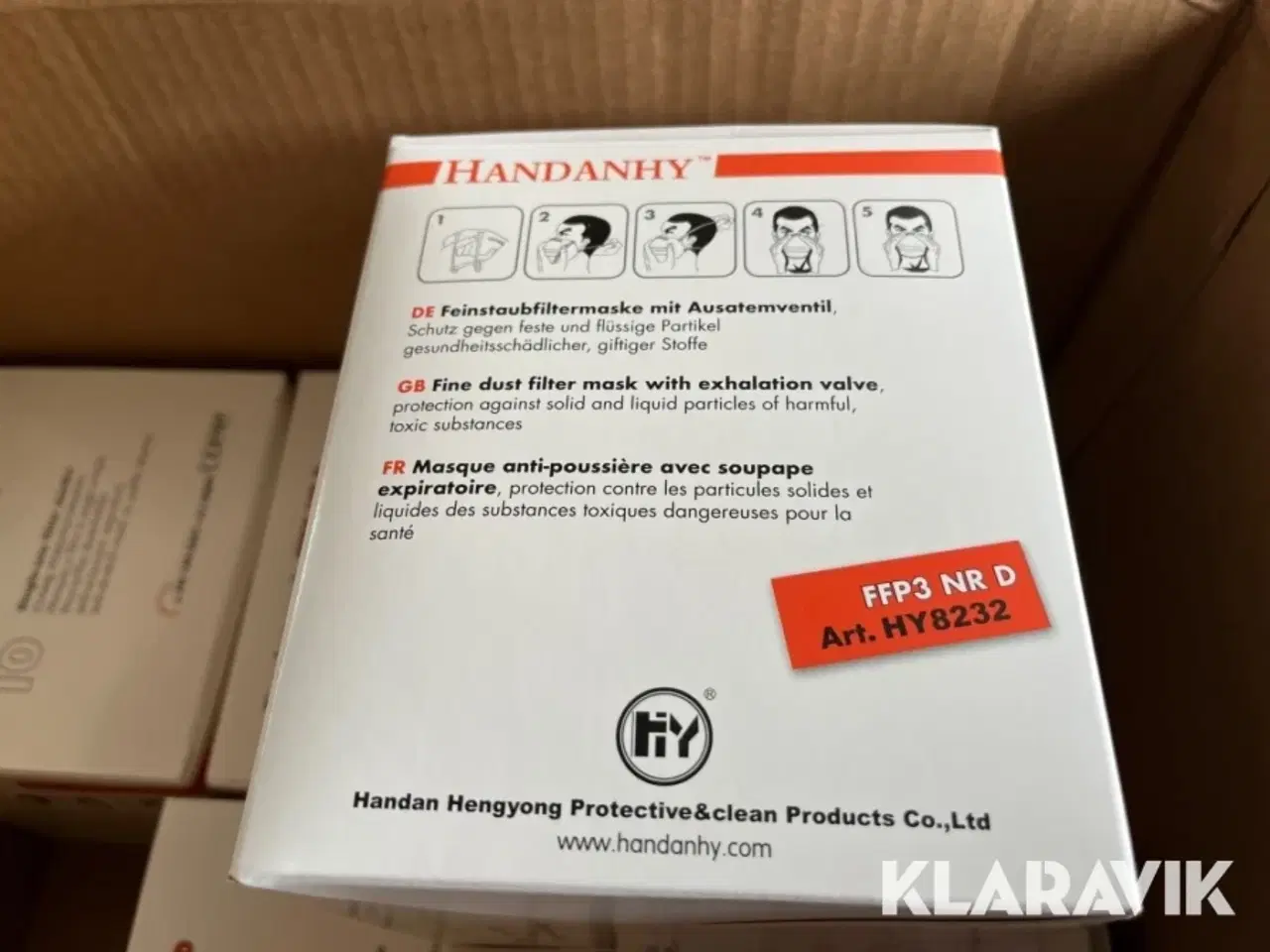 Billede 9 - Støv masker Handanhy FFP3 NR D 3 kasser af 12 æsker