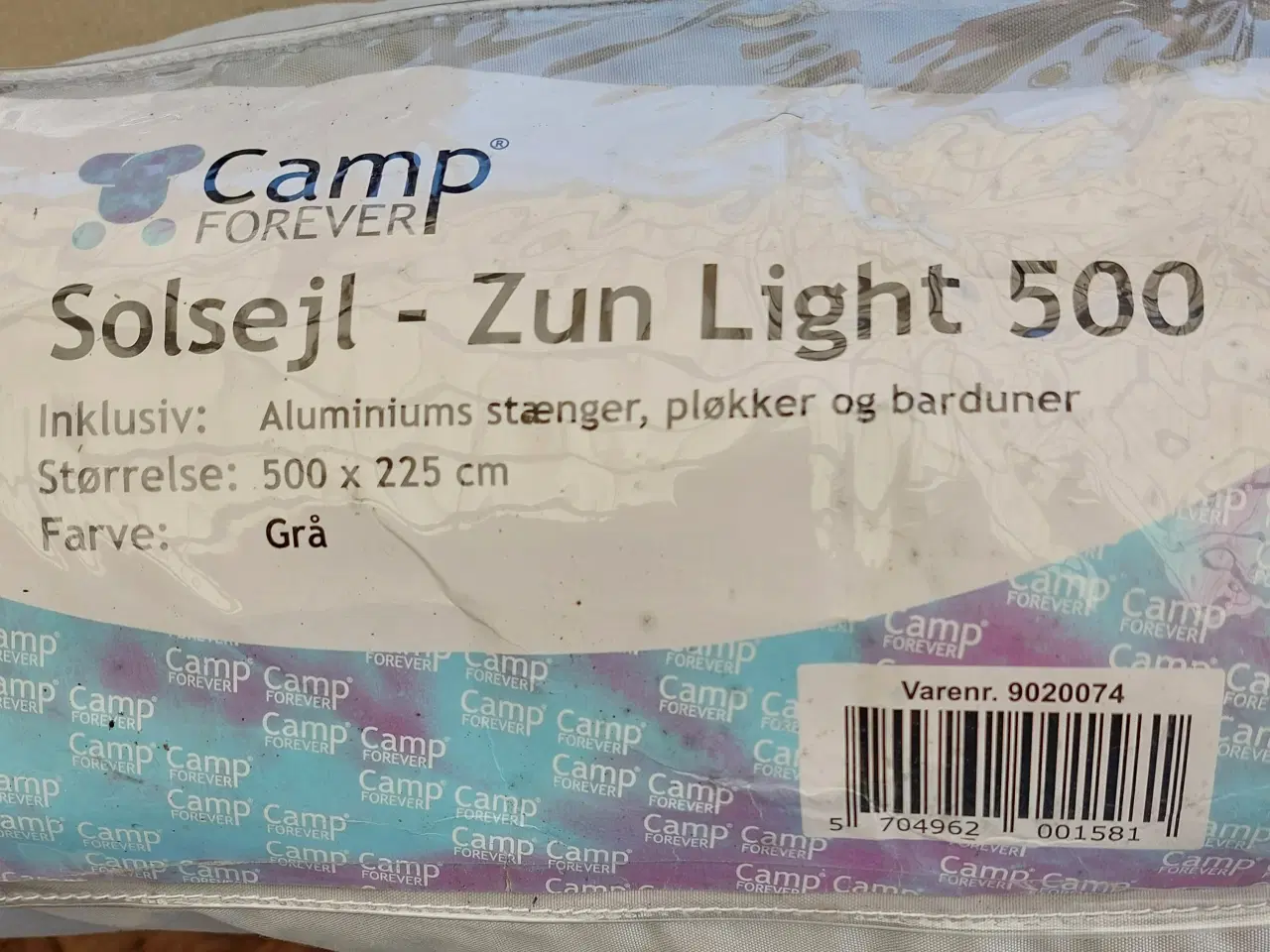 Billede 1 - SOLSEJL TIL CAMPINGVOGN - 500 x 225 cm.- zun light