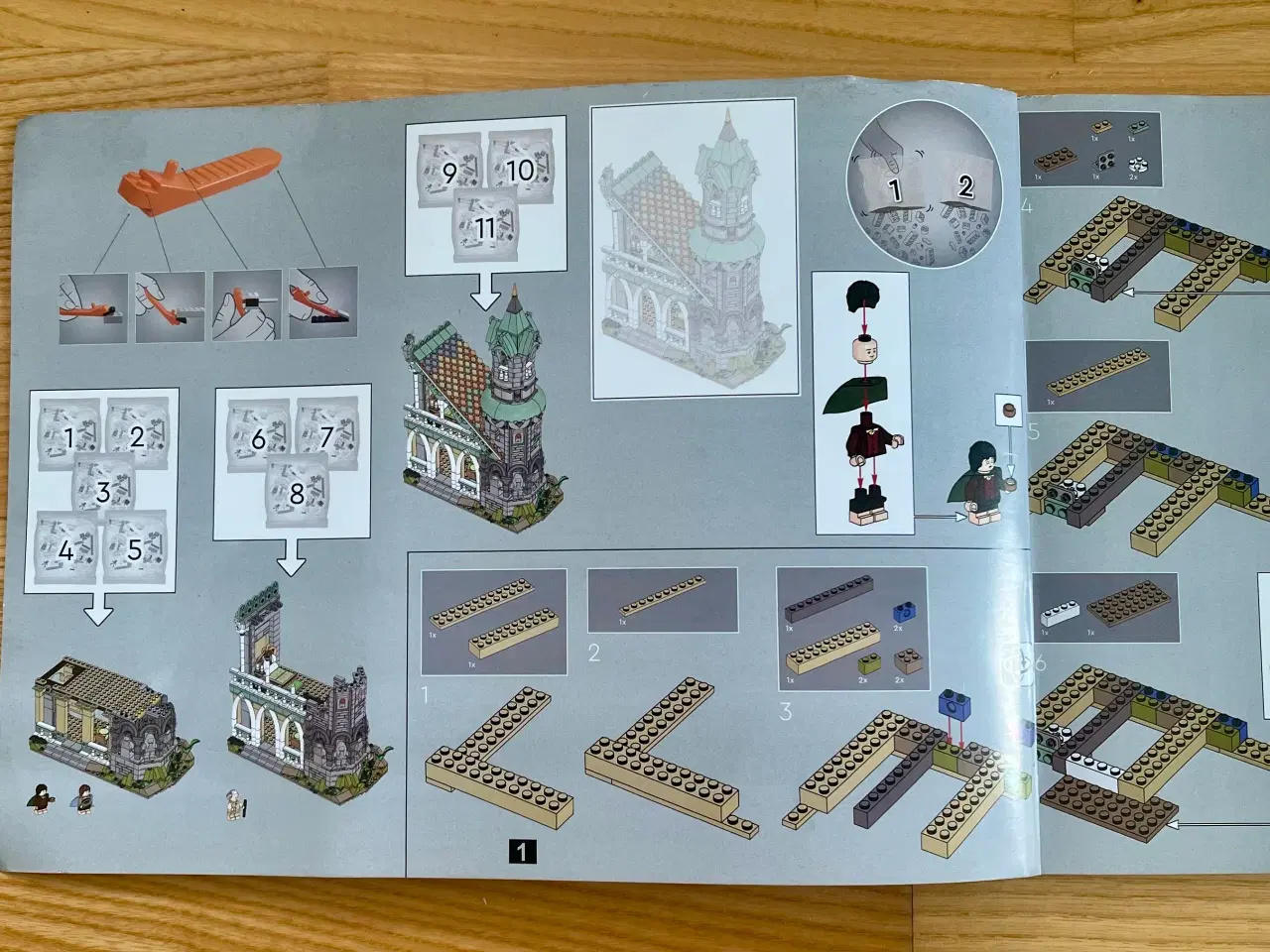 Billede 8 - Stor byggeklods-model af Rivendell inkl. lys sæt