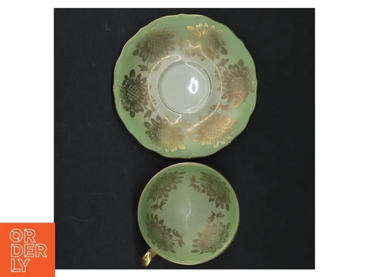Billede 6 - Porcelæn tekop og underkop med blomstermotiv fra Bavaria
