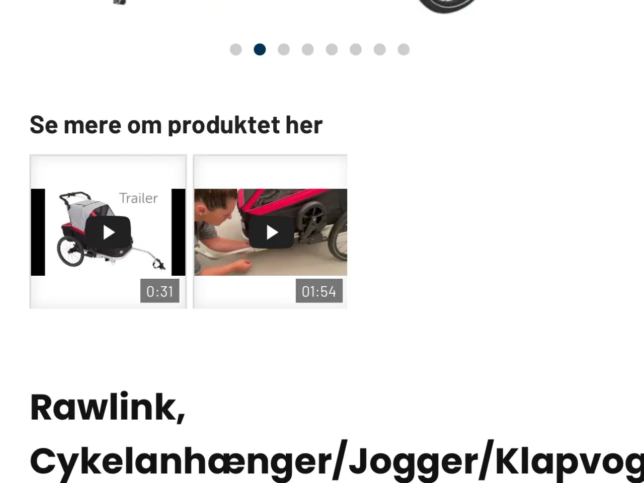 Billede 1 - Rawling løbe, gå, cykelvogn til børn