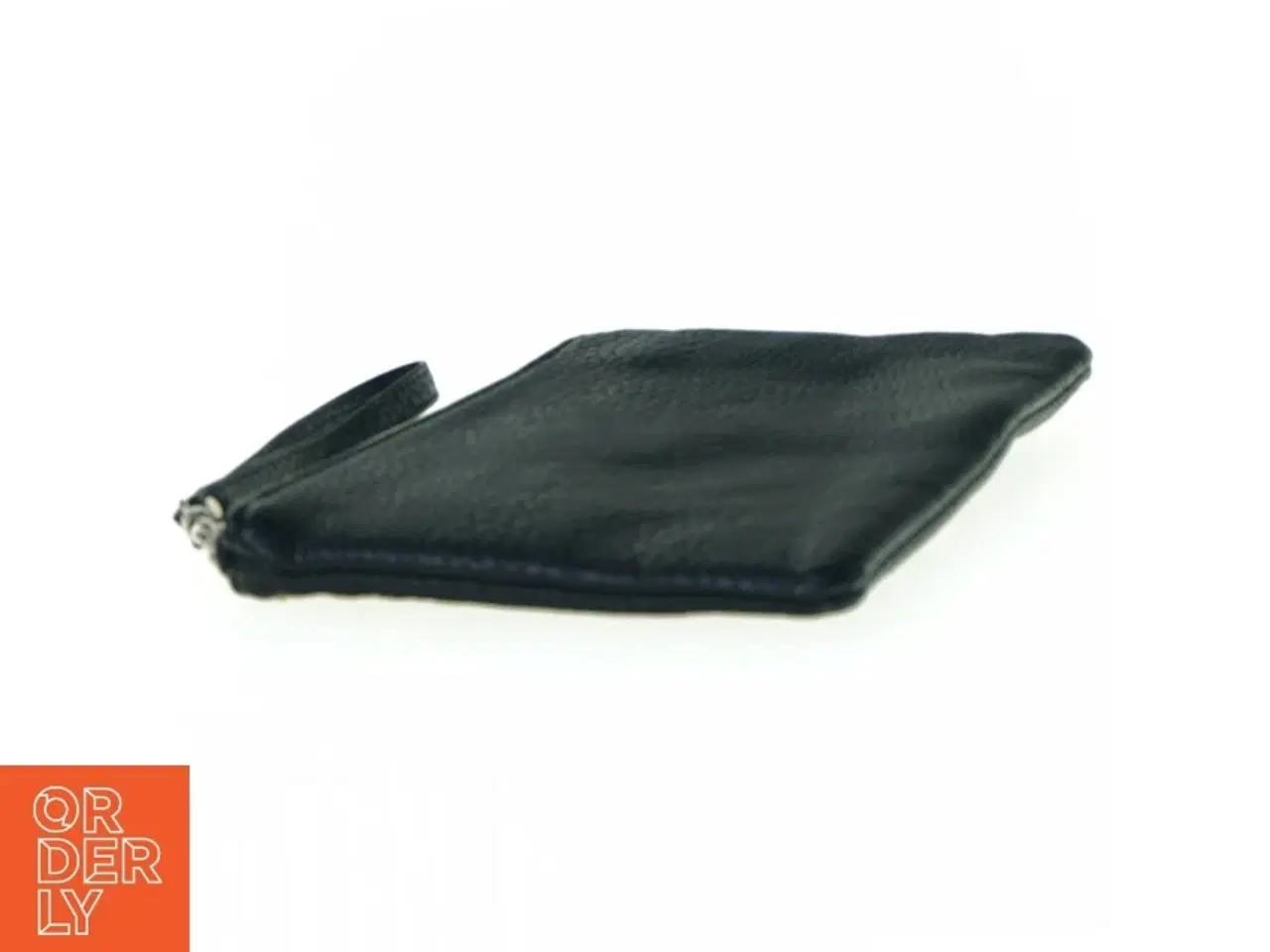 Billede 4 - Sort læderpræget taske clutch Pung med nitter (str. 20 x 12)