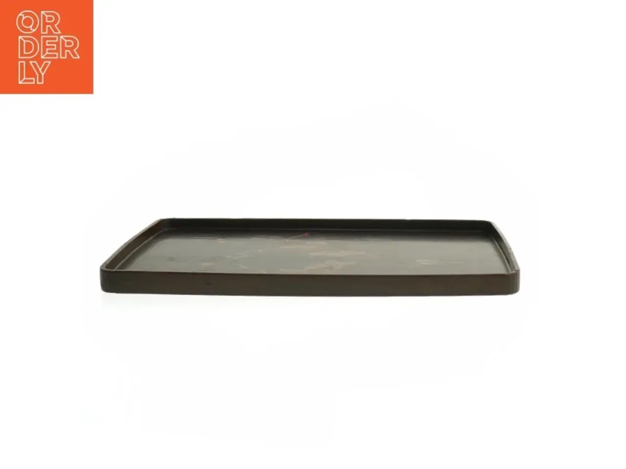 Billede 2 - Dekorativ kinesisk bakke med intarsia fuglemotiv (str. 32,5x19,5 cm)