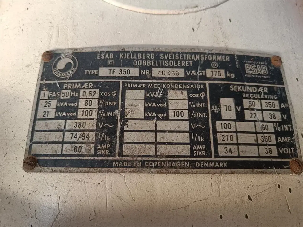 Billede 5 - - - - Elektrodesvejser ESAB – Kjellberg TF 350