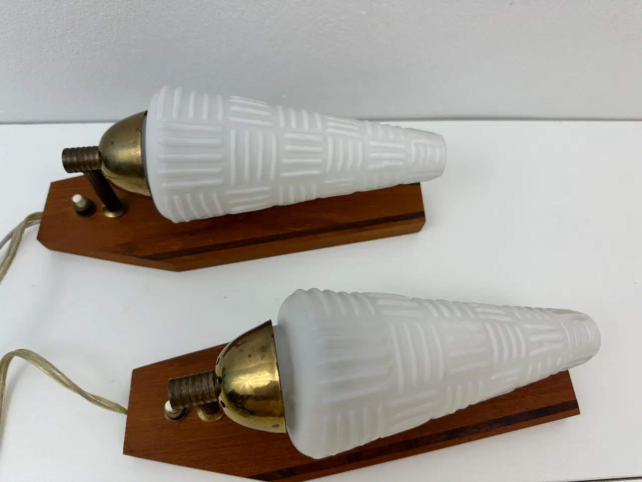 Billede 4 - Teak retro lampe m. opalglas