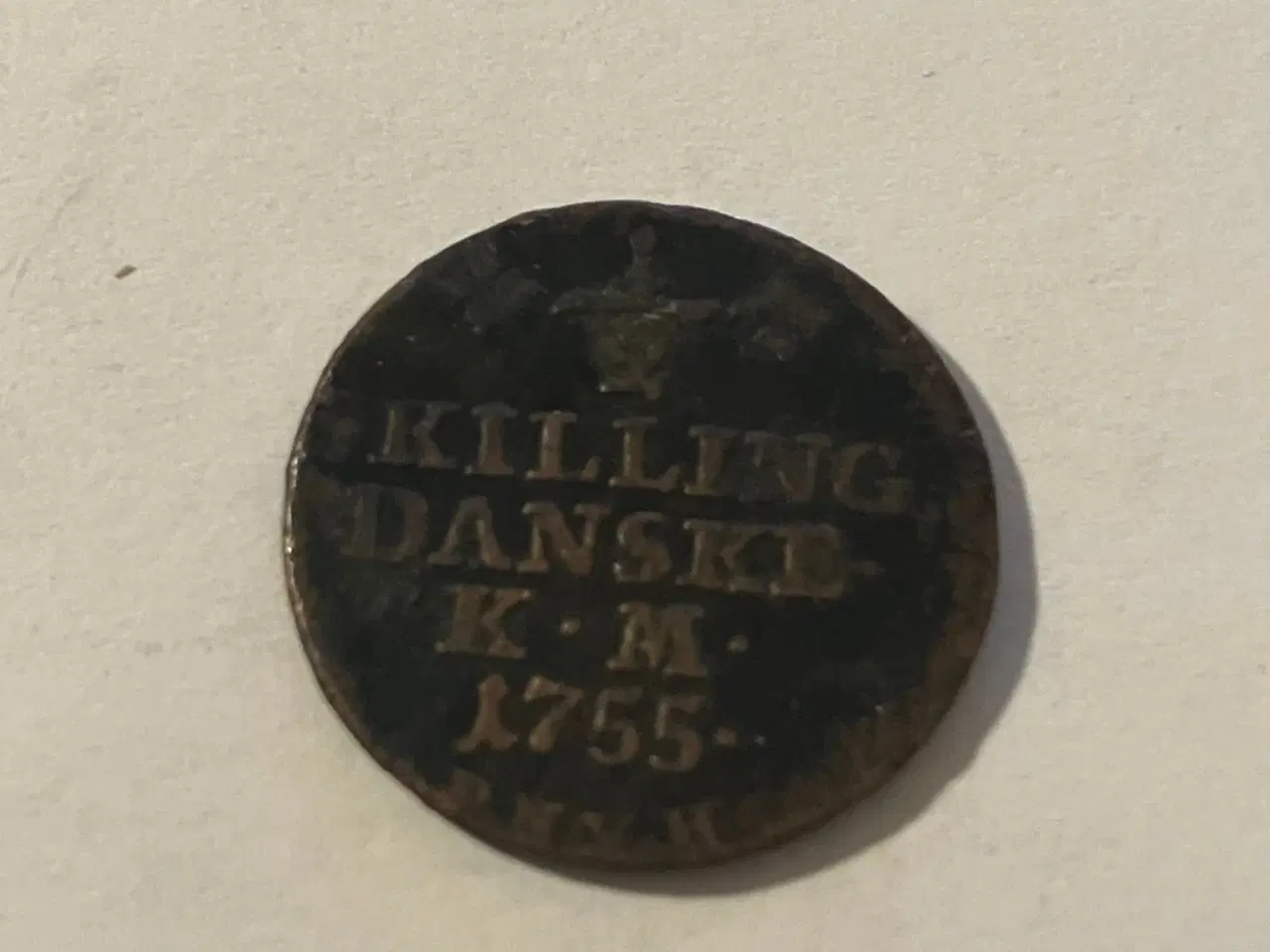 Billede 1 - 1/2 Skilling 1755 Denmark