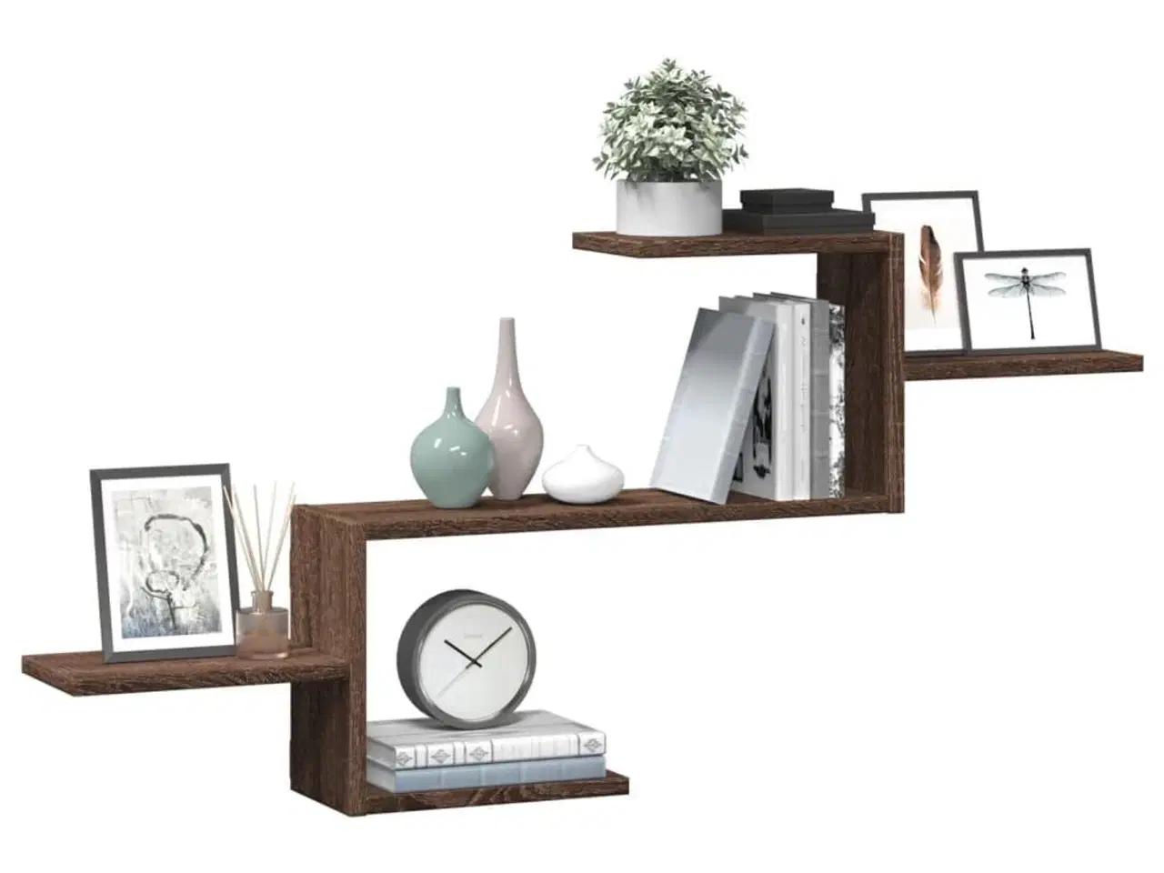 Billede 3 - Væghylde 104x15x49 cm konstrueret træ brun egetræsfarve