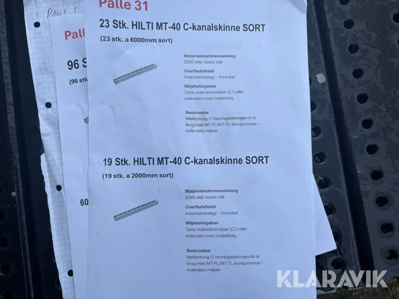 Billede 6 - C-kanalskinner Hilti MT-40 42 styk