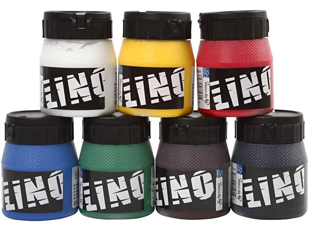 Billede 1 - Linoleumssværte, ass. farver, 7x250ml/ 1 pk.