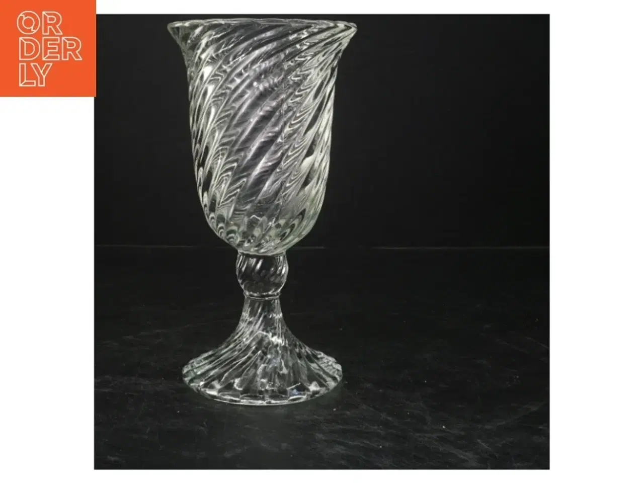Billede 1 - Glasvase med snoet design (str. 23x12 cm)