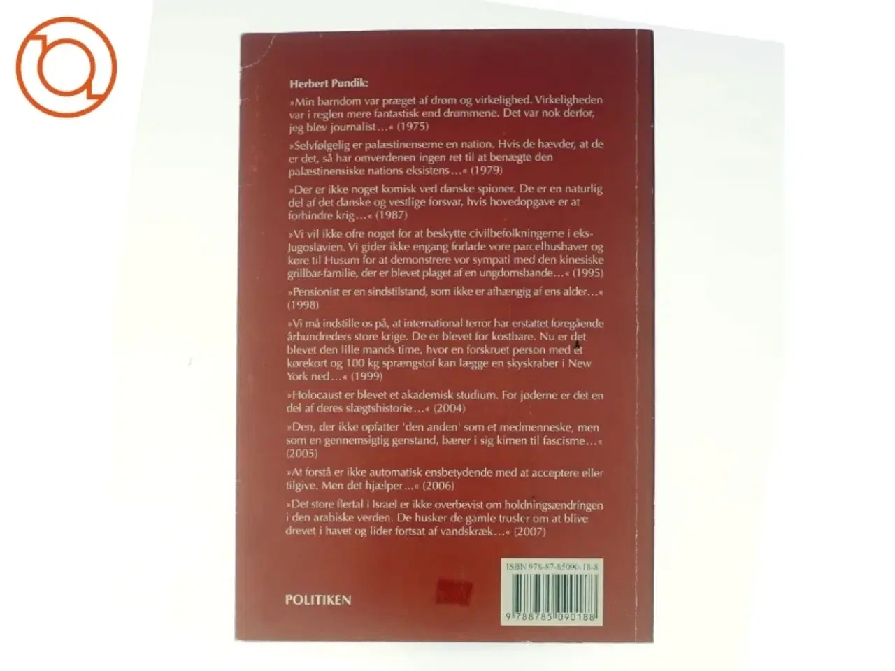 Billede 3 - Pundik : udvalgte artikler fra 1946 til i dag af Herbert Pundik (Bog)