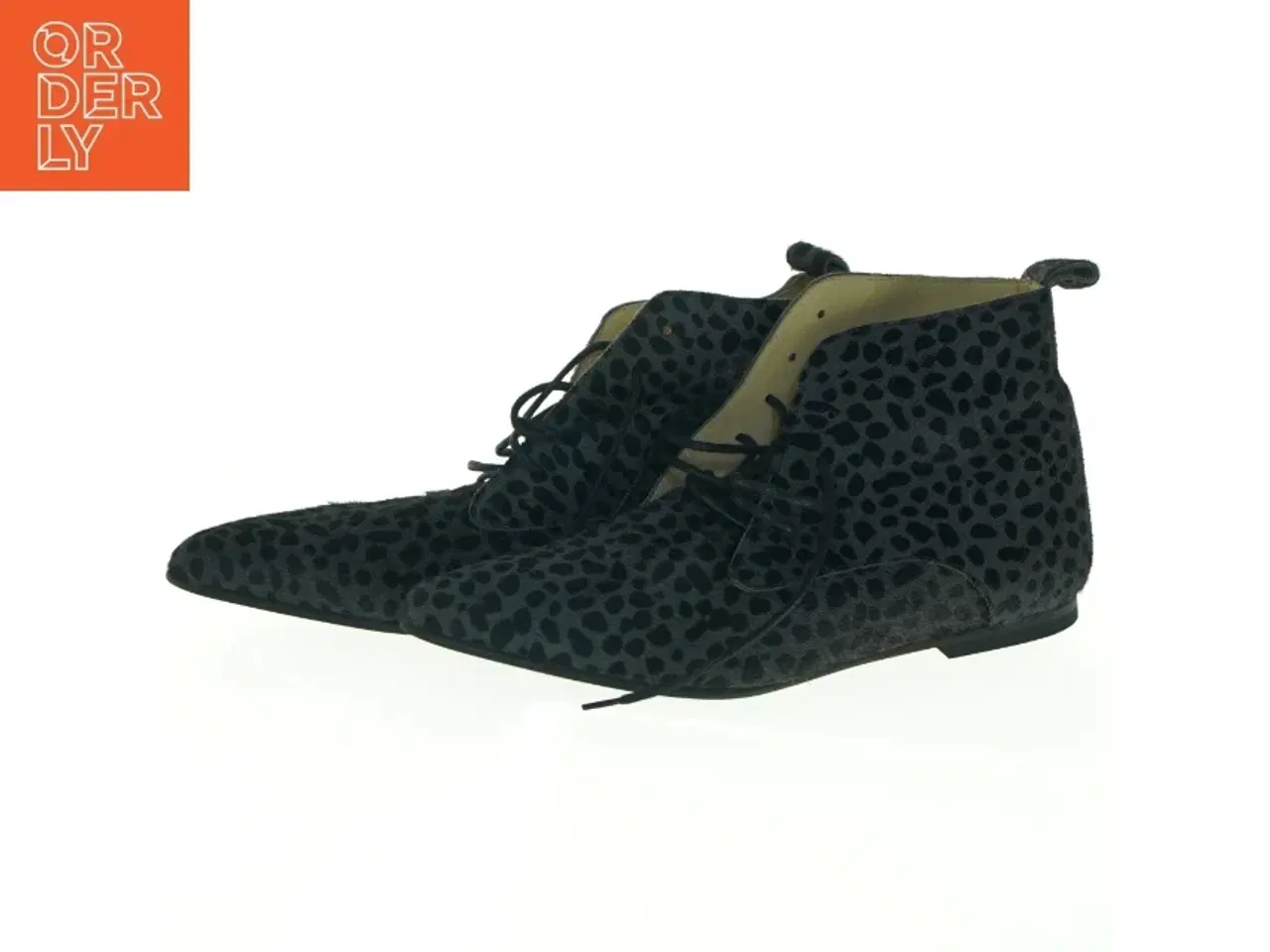 Billede 1 - Sorte ankelstøvler med leopardmønster fra Ivylee (str. 38)
