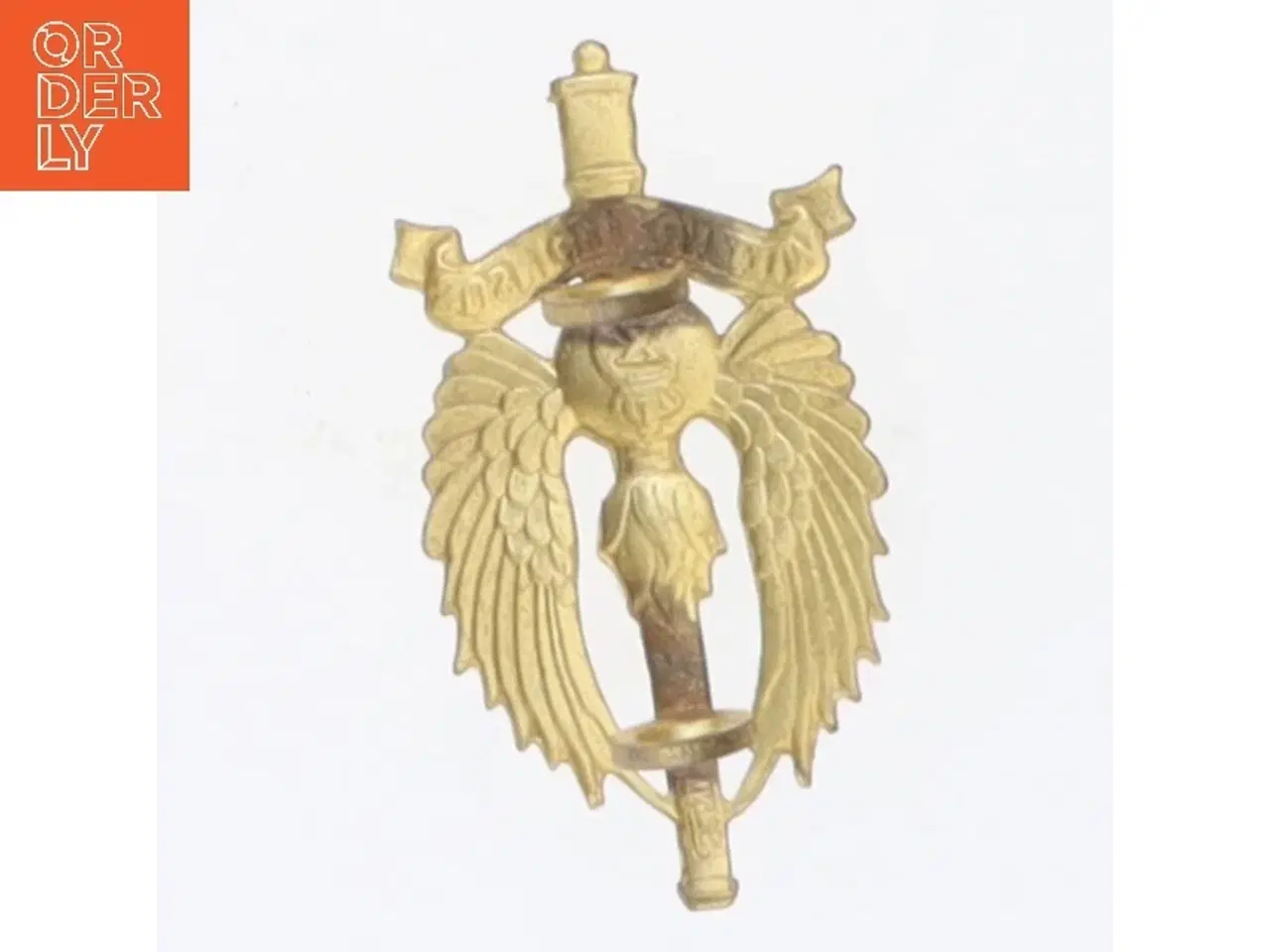 Billede 4 - Messing vægophæng med ørn og anker motiv (str. 4x2 cm)