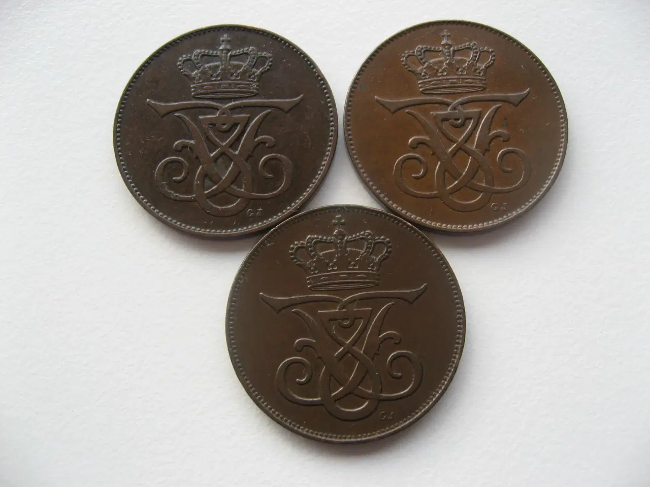 Billede 2 - Særdeles flotte 5 ører 1907,1908,1912, samlet pris