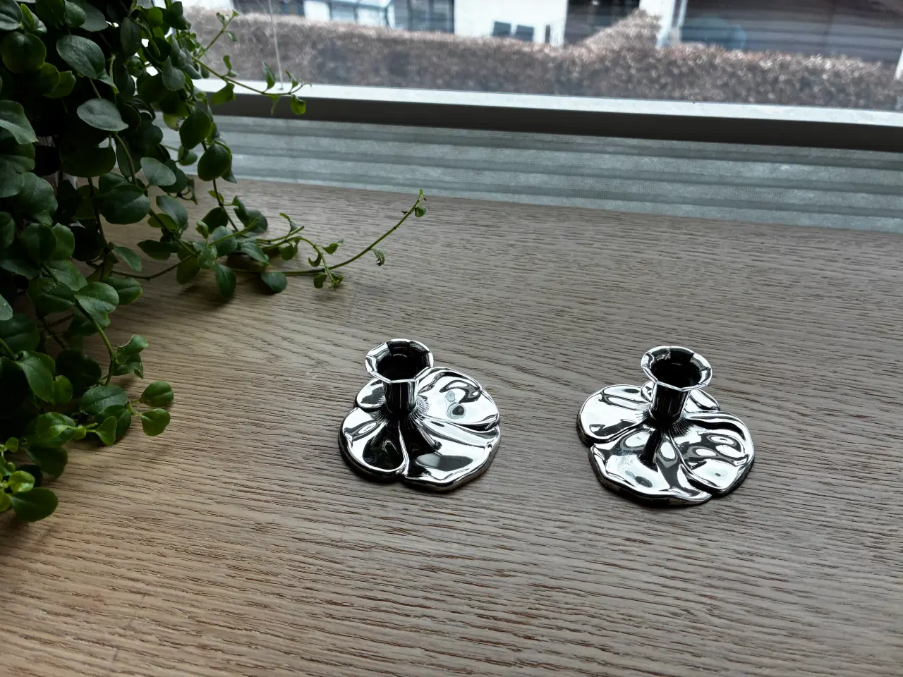 Billede 1 - 2 flotte små lysestager i sølvplet