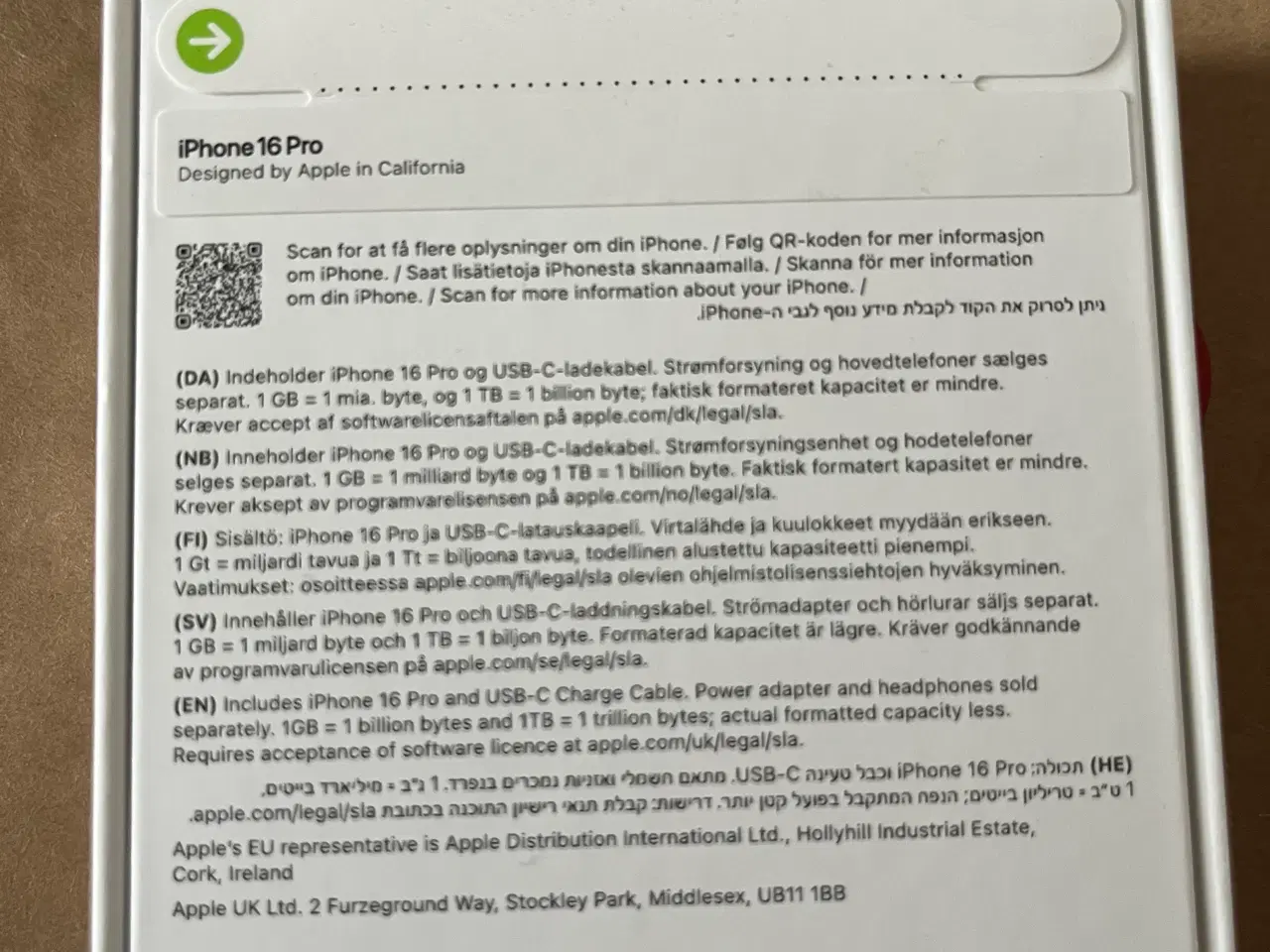 Billede 2 - IPHONE 16 PRO, UÅBNET MED KVITTERING