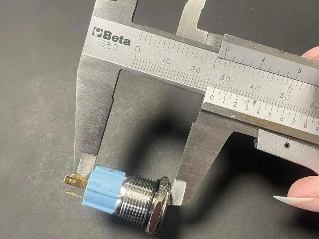 Billede 1 - Corsiva LAS3 kontakt / tryk-afbryder i rustfri stål - 12V On/Off, Blå LED