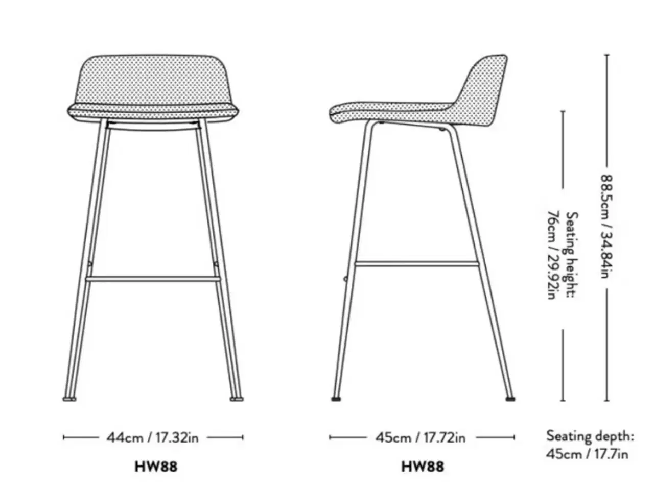 Billede 6 - &Tradition Rely HW88 Barstol - semi anilin læder