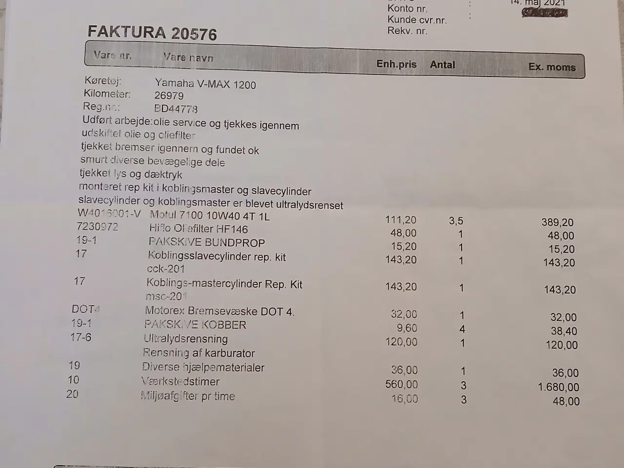 Billede 18 - Yamaha V Max, Meget velholdt fra 1992 # Sælges