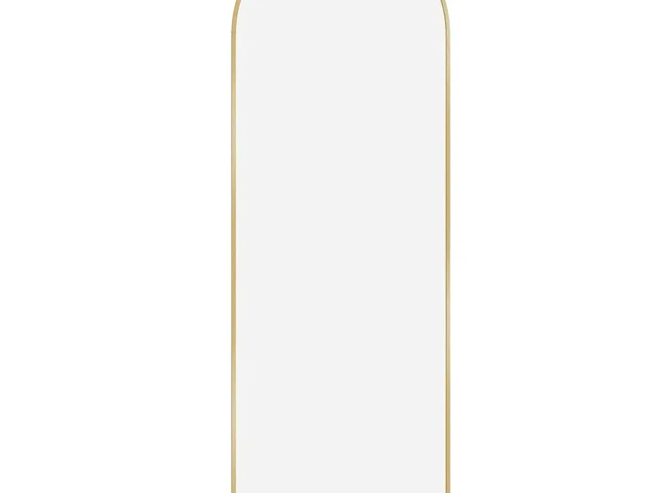 Billede 1 - Buet gulvspejl 160 × 50 cm med stander – hærdet glas, aluminium, lys guld