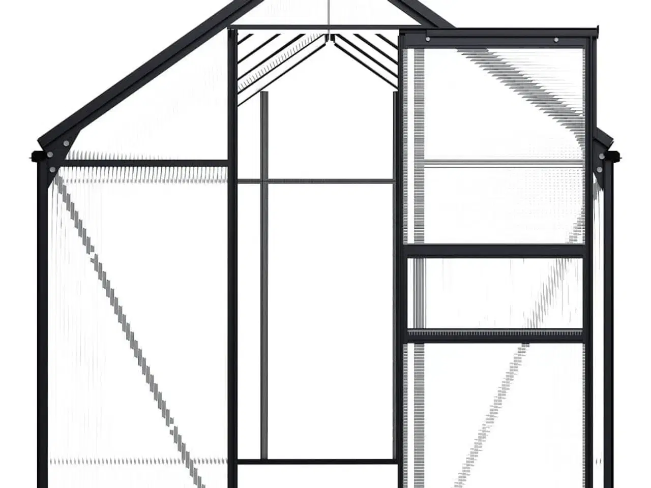 Billede 3 - Drivhus 5,89 m² aluminium antracitgrå