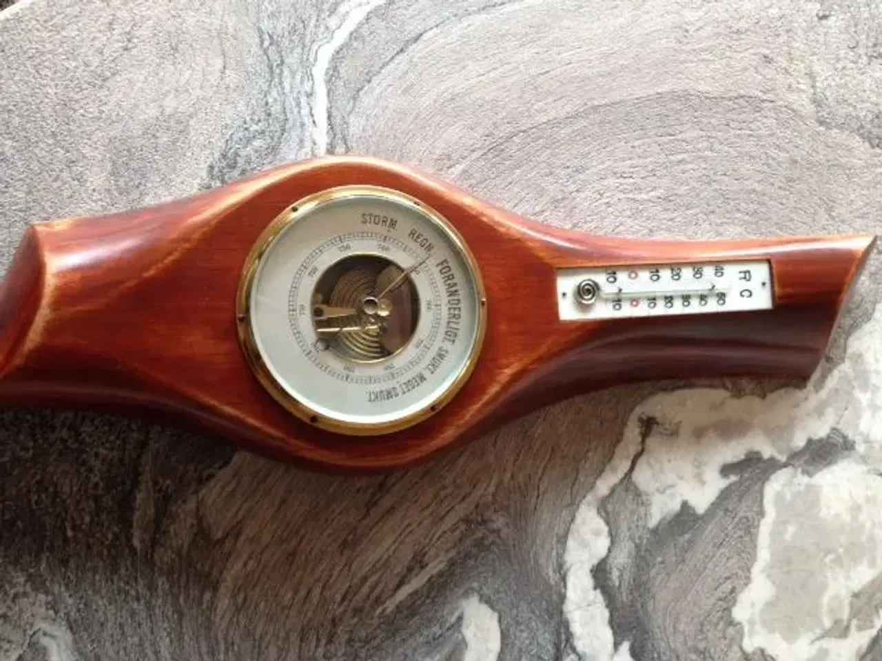 Billede 1 - Flot unikt barometer/termometer