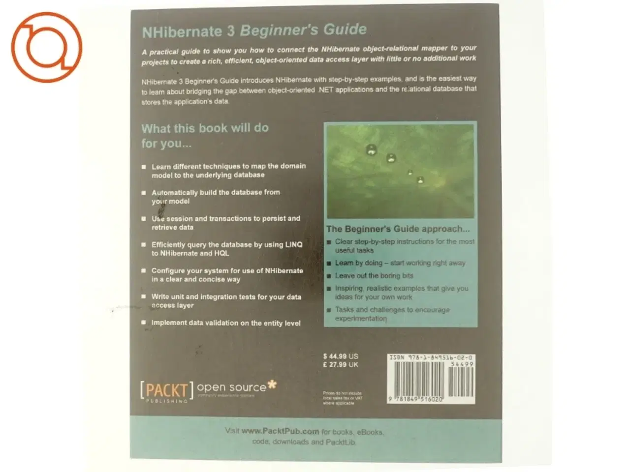 Billede 3 - Nhibernate 3 Beginner&#39;s Guide af Gabriel N. Schenker (Bog)