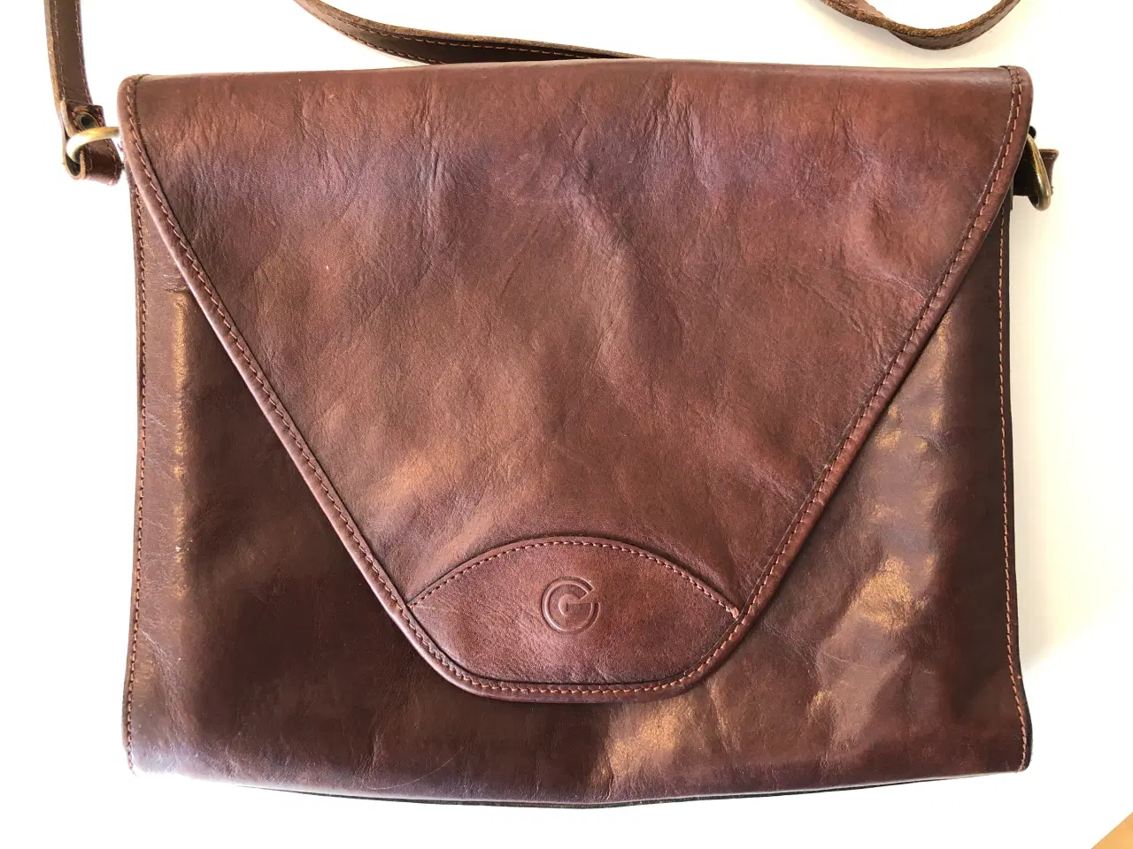 Billede 2 - Brun læder skuldertaske "Creation Gabrielle"