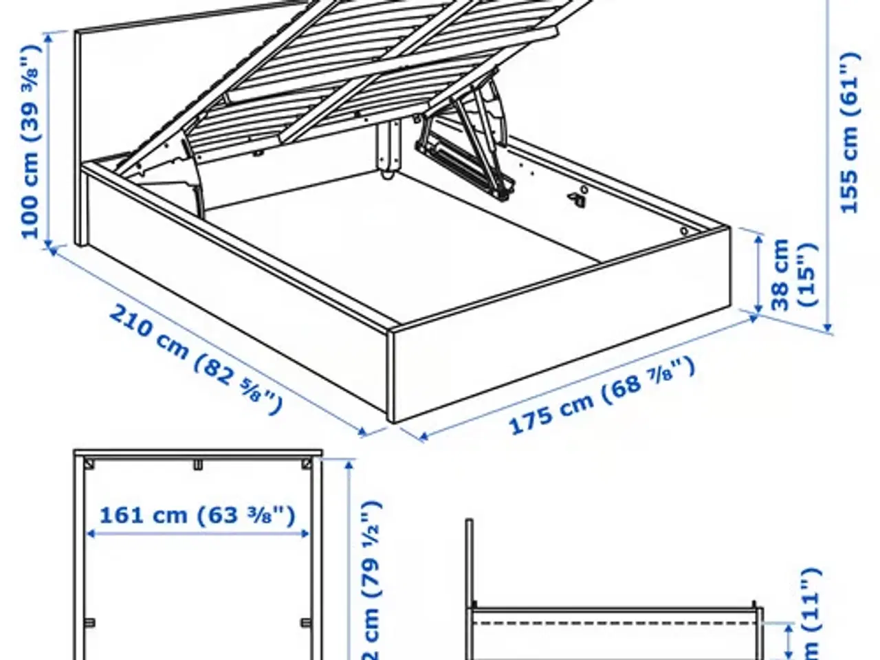 Billede 2 - IKEA MALM seng med 2 madrasser – mørkebrun, 160x20