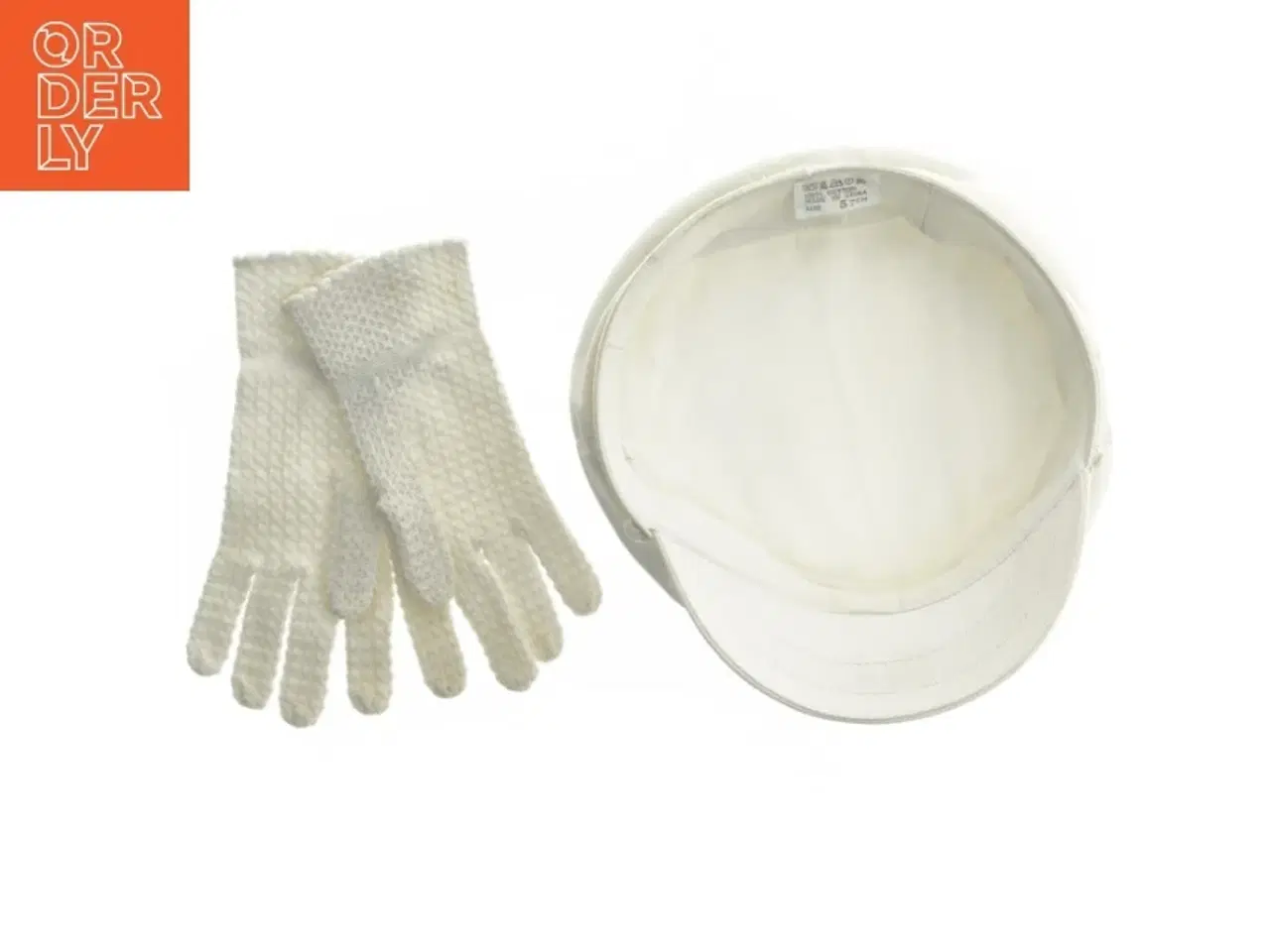 Billede 4 - Kasket med hvide handsker (str.ca.54)