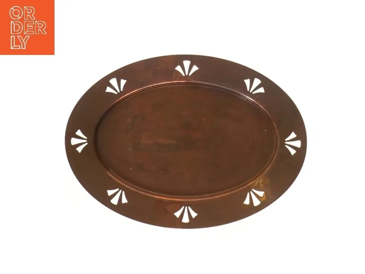 Billede 3 - Kobber fad med udskæringer (str. 25,5x18,5 cm)
