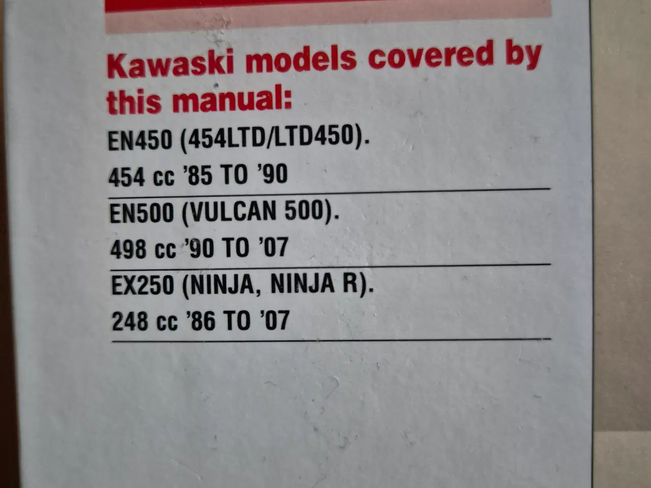 Billede 2 - Haynes manuel Kawasaki.