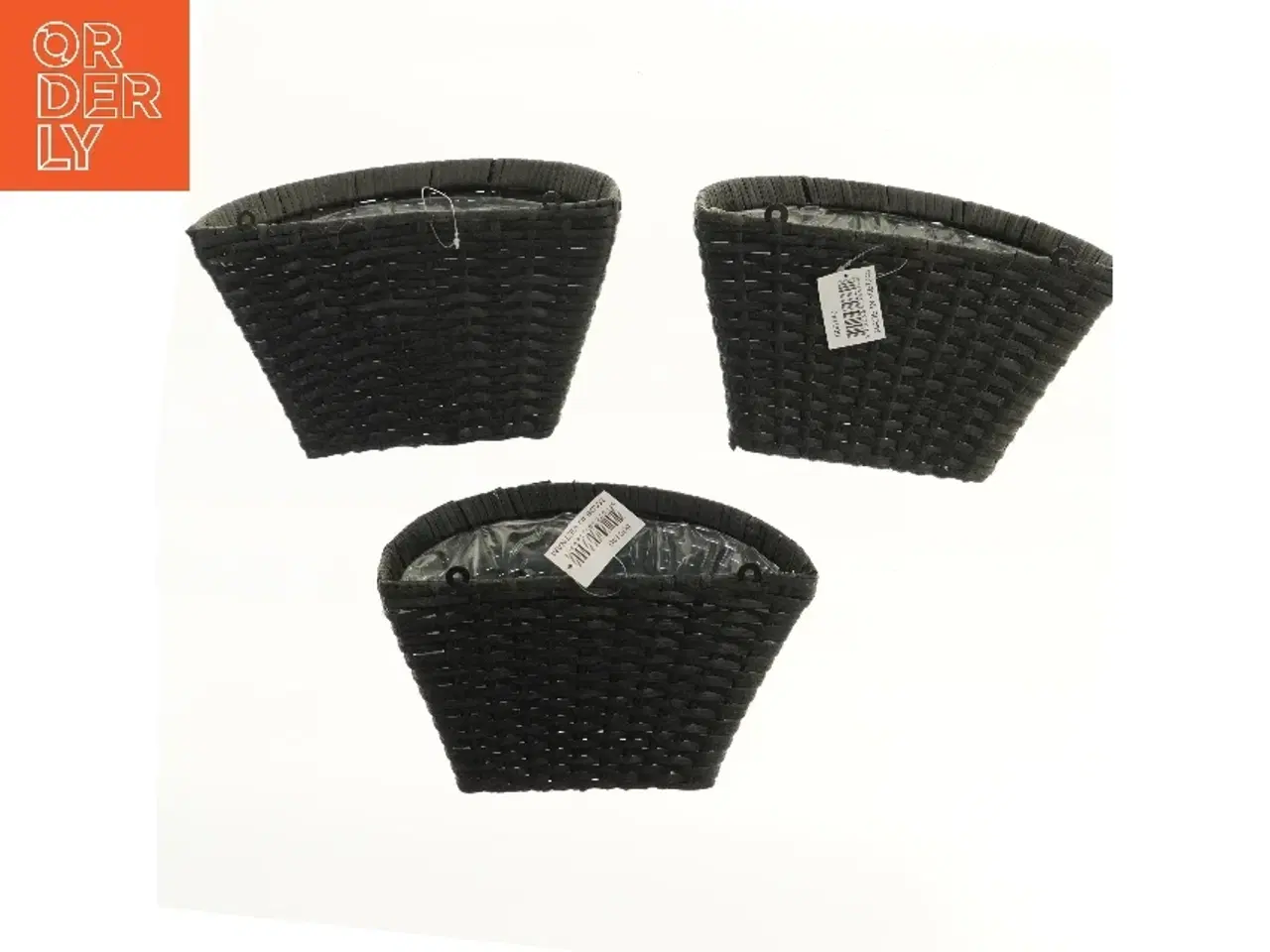 Billede 2 - Tre vægkurve i sort flet (nye og ubrugte)