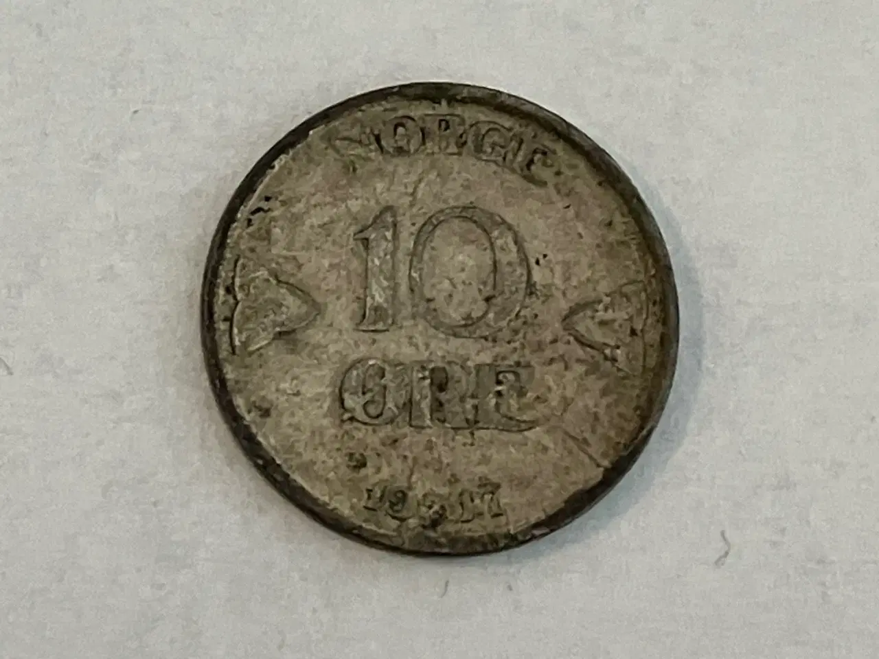 Billede 1 - 10 Øre 1917 Norge - Dårlig stand