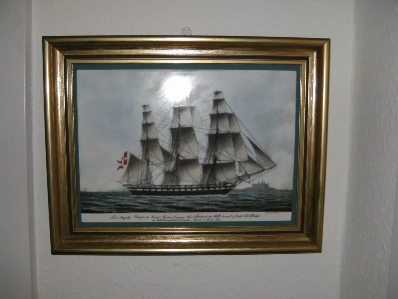 Billede 1 - B&G  skibsbillede i træramme