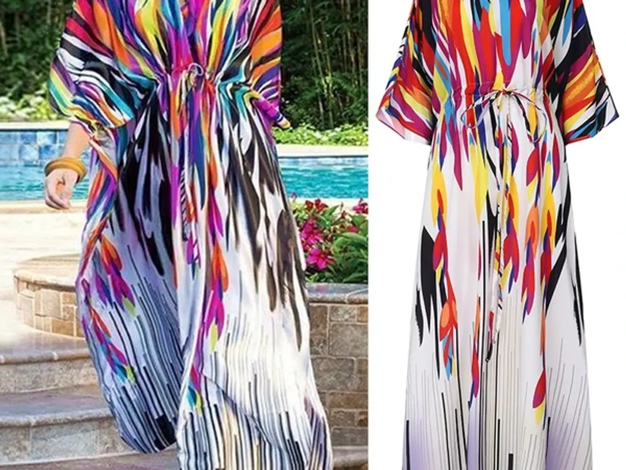 Billede 1 - kjole-sommer bohemian-kaftkan-style kjole.onesize