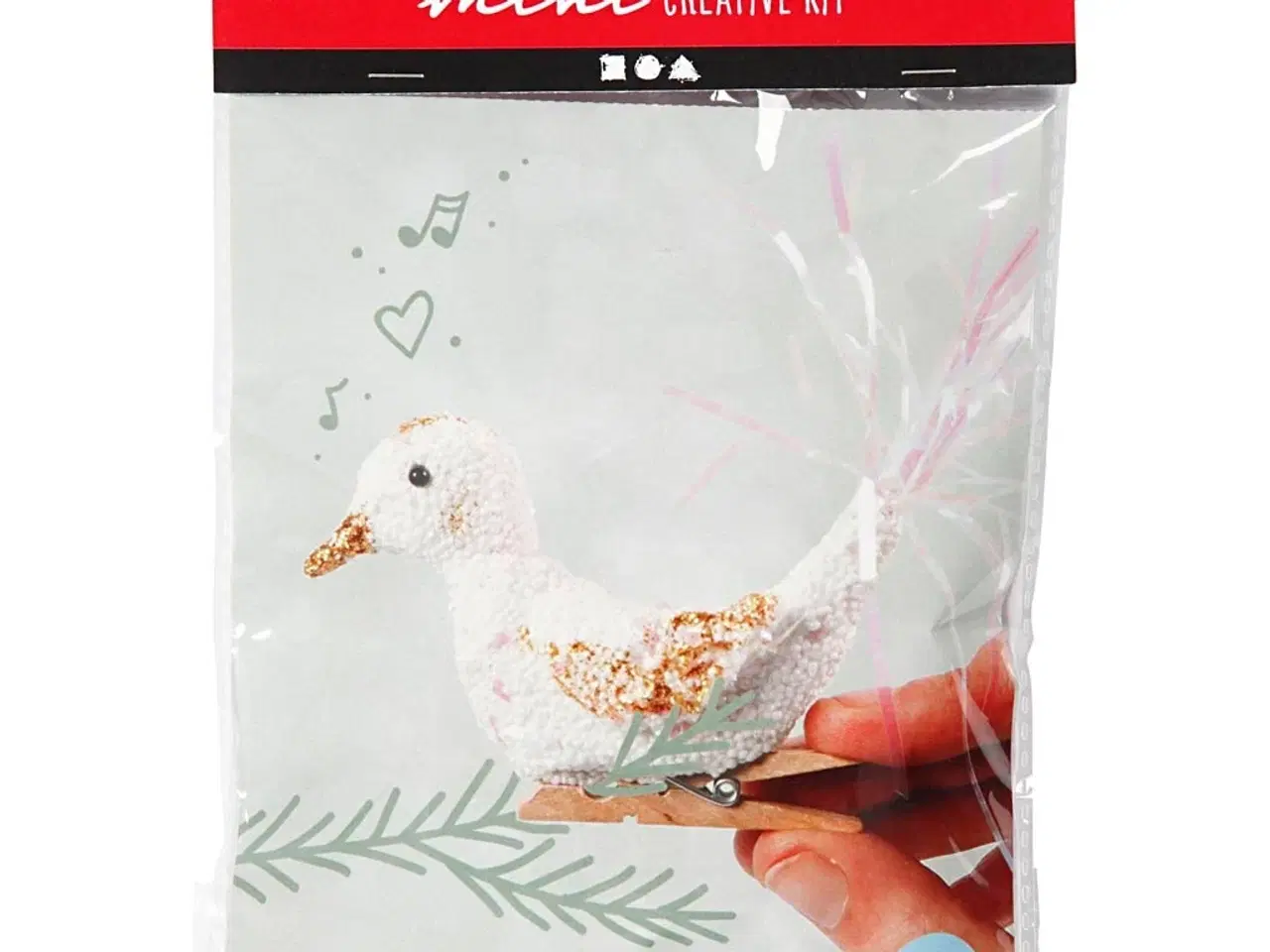 Billede 1 - Mini DIY Kit: Farverig Fugl på Klemme