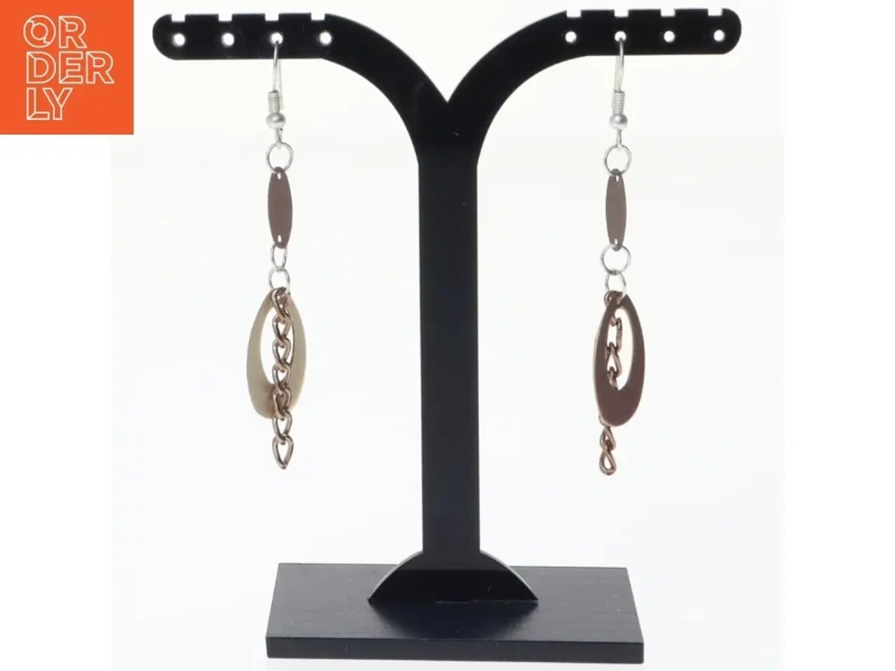 Billede 1 - Øreringe med vedhæng (str. 7 x 1 cm)