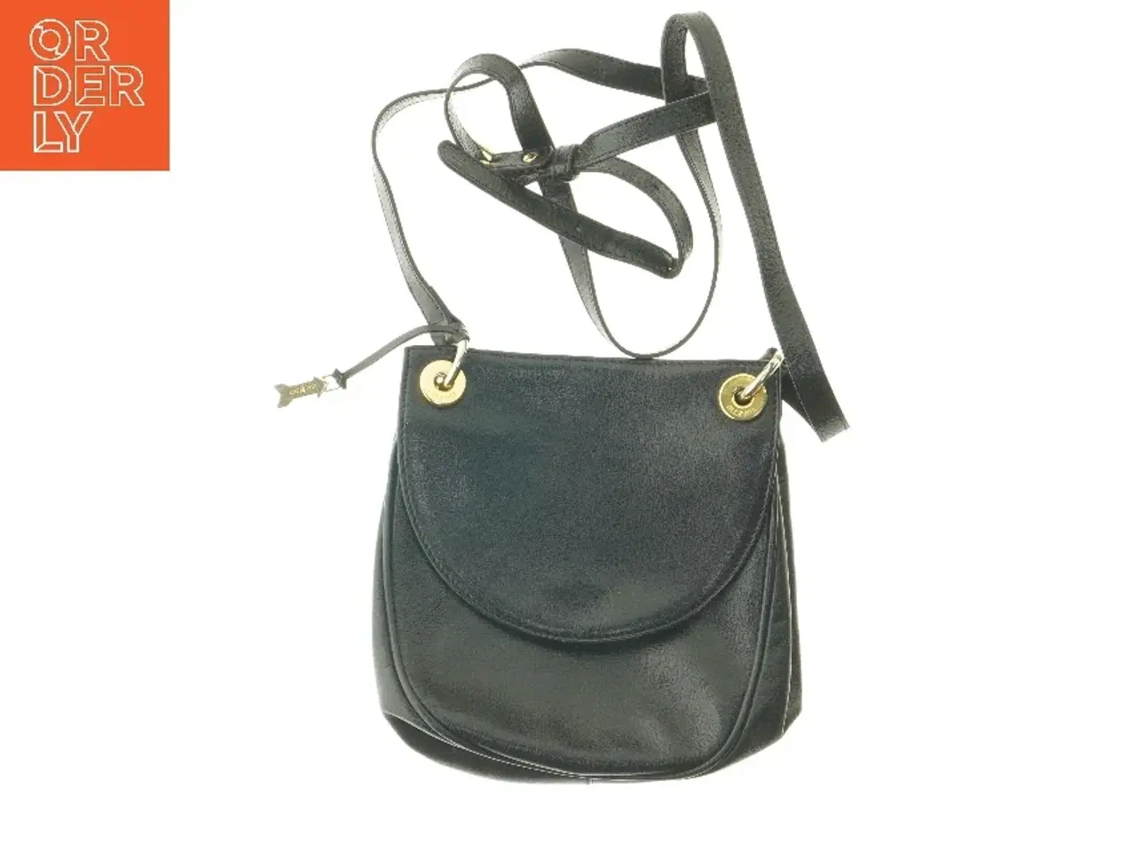 Billede 1 - Sort skuldertaske med rem fra Gold & Peel (str. 20x20x8 cm)