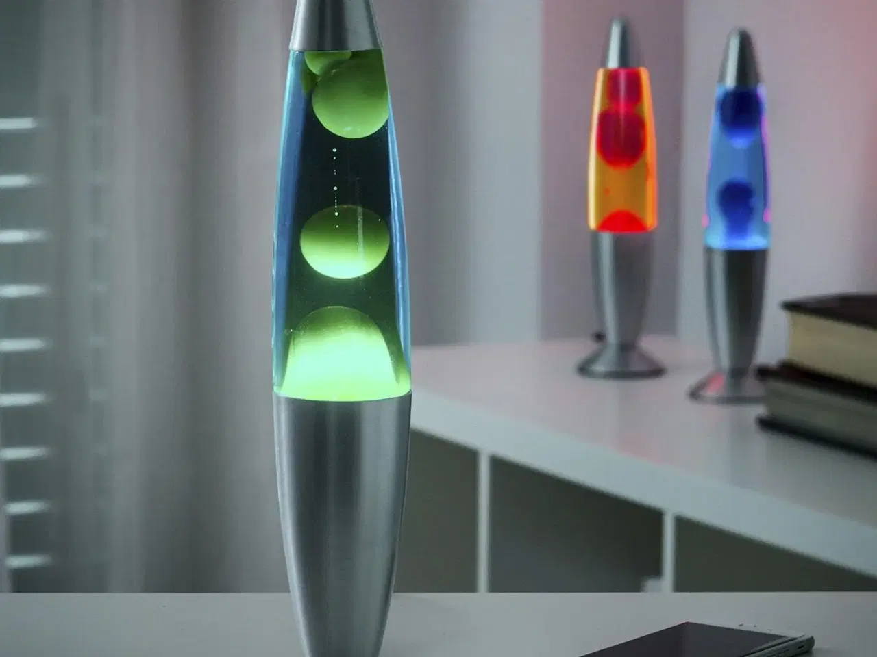 Billede 1 - Lava Lampe Magla - Blå bordlampe