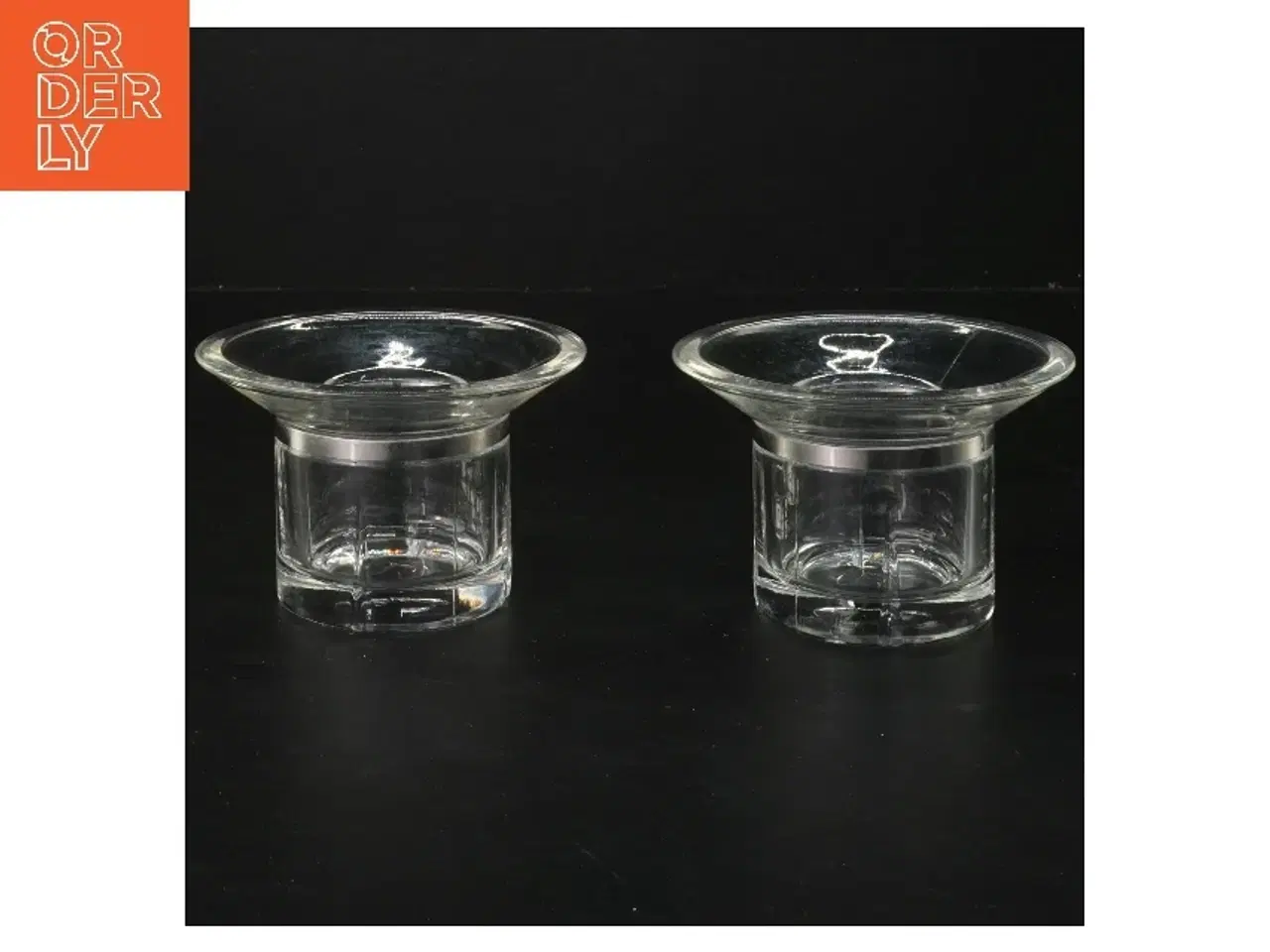 Billede 1 - To glaslysestager fra Rosendahl (str. Ø 11 cm længde 7 cm)