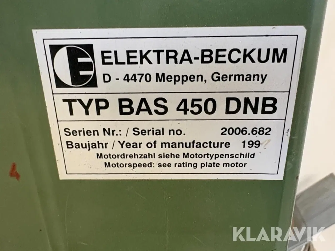 Billede 5 - Båndsav Elektra-Beckum BAS 450 DNB