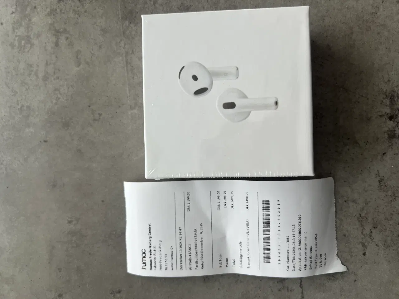 Billede 1 - Helt nye airpods gen 4 med kvittering 