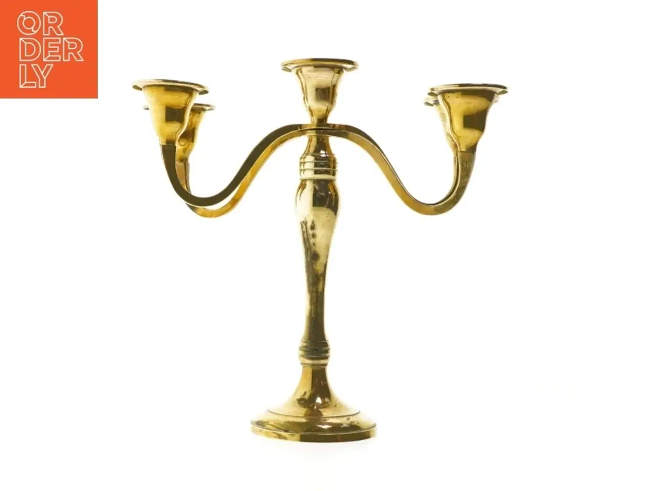 Billede 1 - Messing lysestage til fem lys (str. 30 cm)